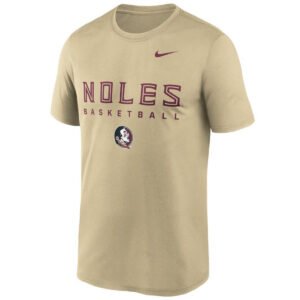 Nike Men's Noles Basketball Seminole Logo Design Dri-Fit Legend Short Sleeve T-shirt - Gold