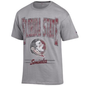 Champion Men's Florida State Seminoles/Seminole Logo Short Sleeve T-shirt - Steel