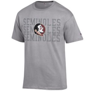 Champion Men's Seminoles/Seminole Logo Short Sleeve T-shirt - Steel