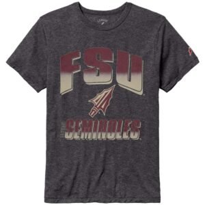 League Men's FSU Seminoles Arrowhead Design Tri-blend Short Sleeve T-shirt - Slate