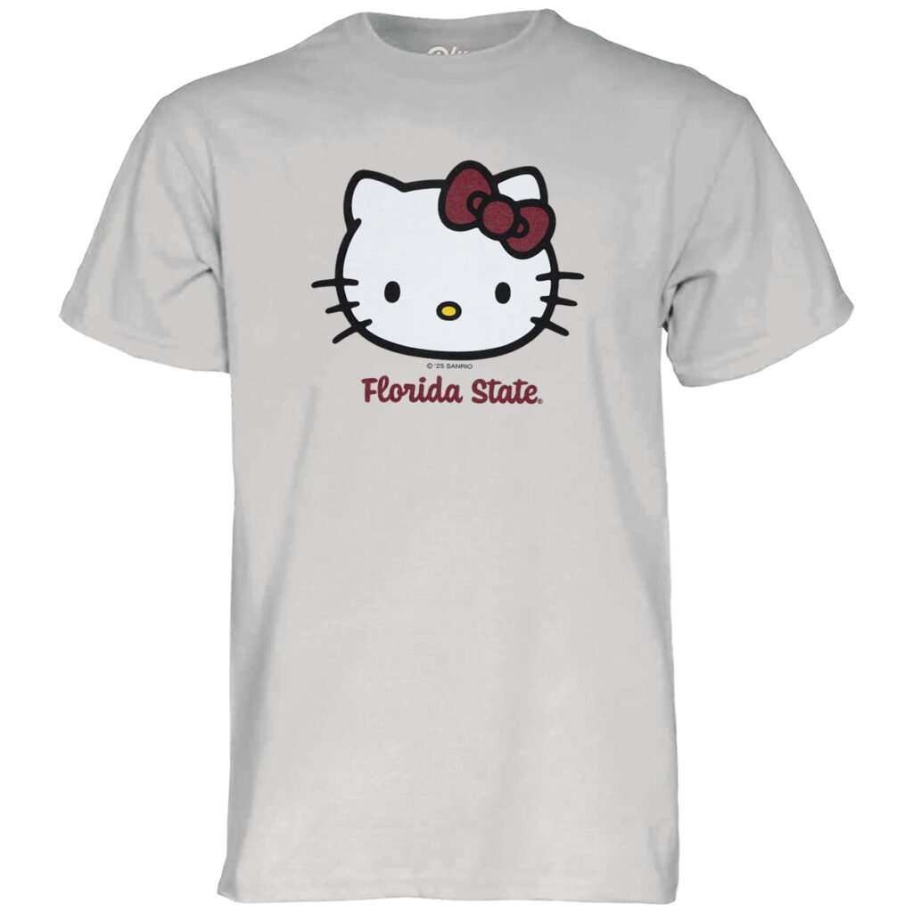 Blue 84 Unisex Hello Kitty Florida State Short Sleeve T-shirt - Cement