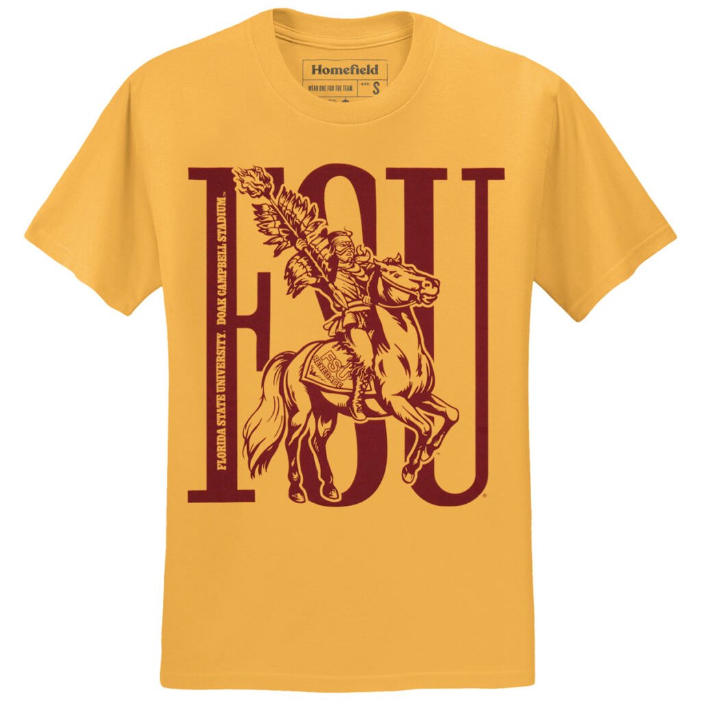 Homefield Men's Vault FSU Osceola/Renegade Design Short Sleeve T-shirt - Gold