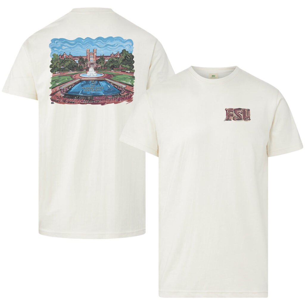 MV Sport Men's Watercolor Westcott Design Short Sleeve T-shirt - Vintage White