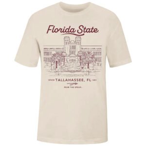 Uscape Men's Florida State Westcott Design Short Sleeve T-shirt - Vintage White