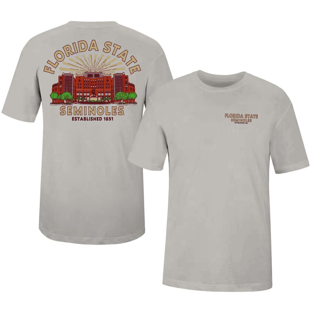 Uscape Men's Florida State Seminoles Doak Campbell Design Short Sleeve T-shirt - Silver