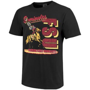 Image One Comfort Colors Vault Seminoles FSU Osceola/Renegade Design Short Sleeve T-shirt - Black