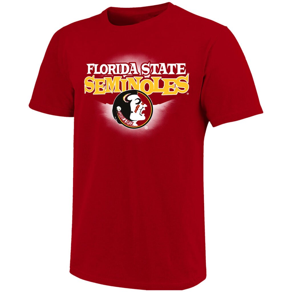 Image One Men's Vault Florida State Seminoles/Seminole Logo Soft Washed Short Sleeve T-shirt - Cardinal
