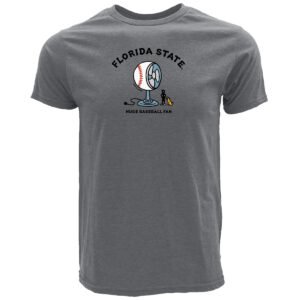 Blue 84 Men's Florida State Huge Baseball Fan Life is Good Design Short Sleeve T-shirt - Heather Grey