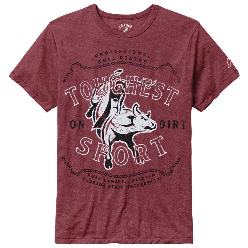 League Men's Florida State Toughest Sport on Dirt Design Short Sleeve Tri-blend T-shirt - Heathered Garnet