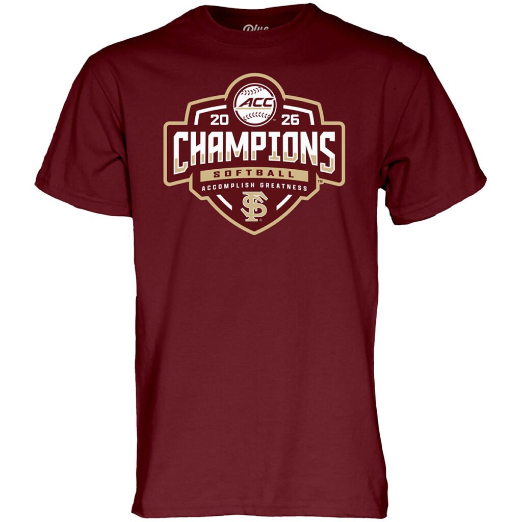 Blue 84 2026 Softball ACC Champions Short Sleeve T-shirt - Garnet