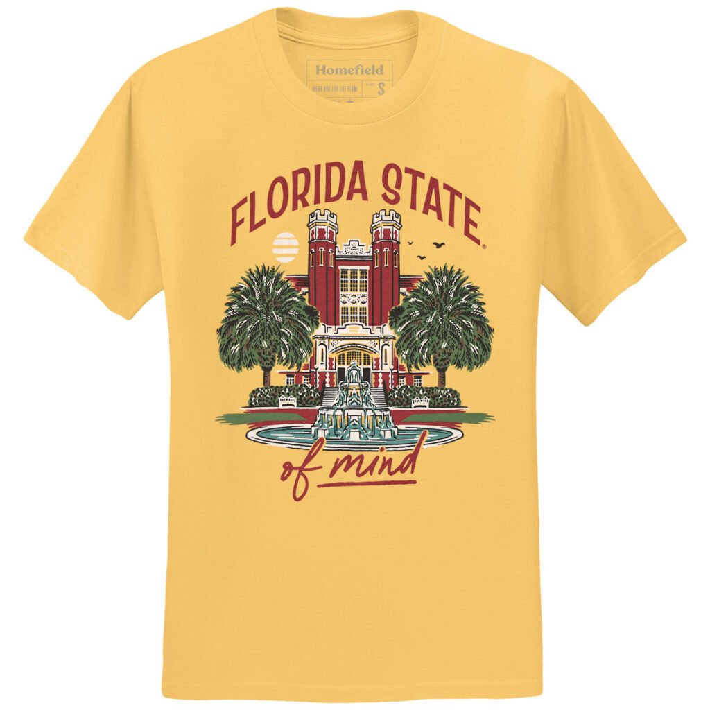 Homefield Adult/Unisex Vault Florida State Westcott Design Short Sleeve T-shirt - Gold