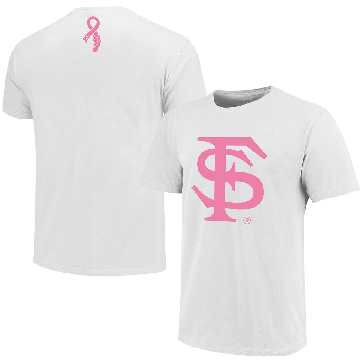 Image One Adult/Unisex Interlocking FS/Lonni Breast Cancer Hair Braid Short Sleeve T-Shirt - White