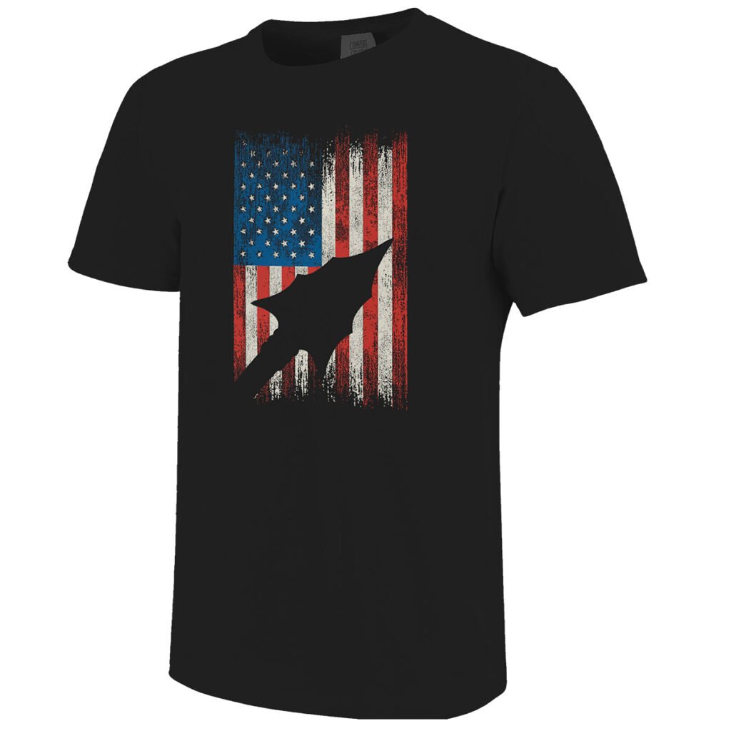 Image One Comfort Colors American Flag Arrowhead Design Short Sleeve T-shirt - Black