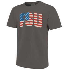 Image One Comfort Colors American Flag FSU Short Sleeve T-shirt - Gray
